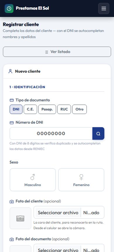 Registrar un cliente en el celular